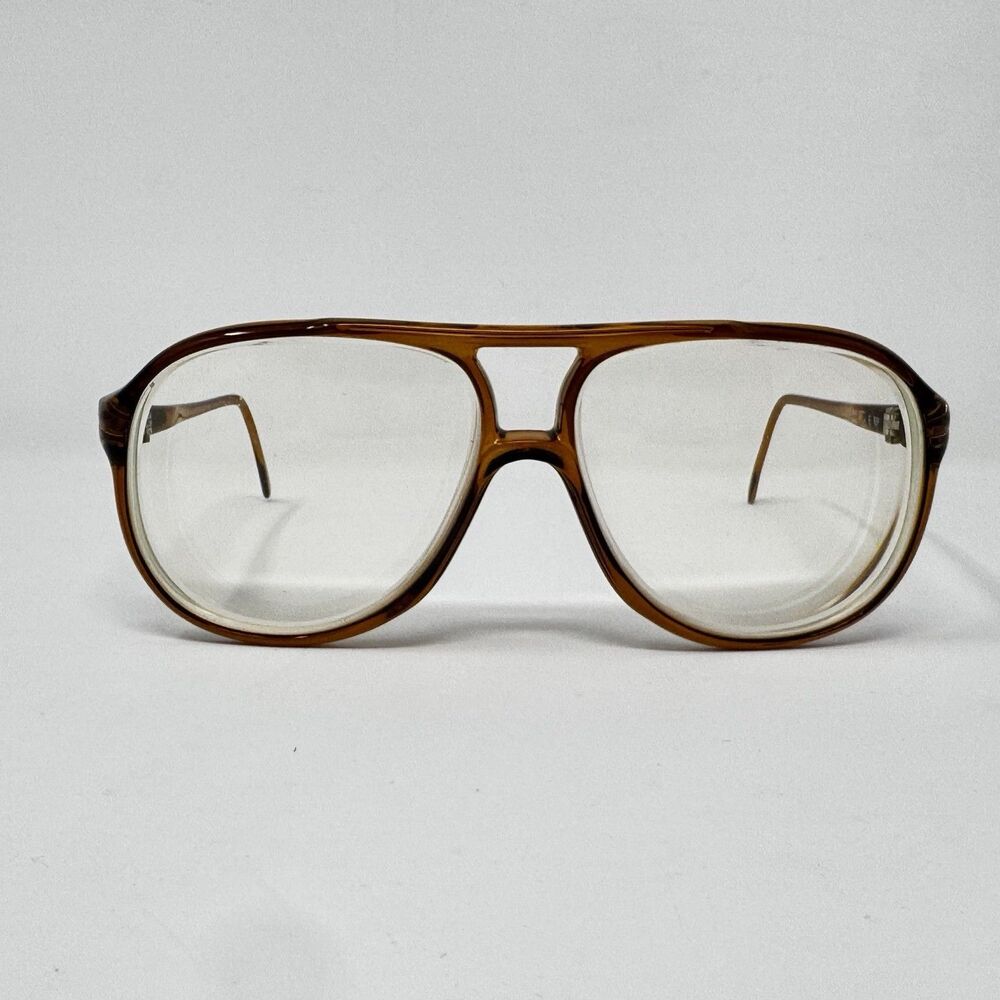 Vintage Zeiss K 2041 2496 Brown Amber Aviator Eyeglass Frames 58-13-140